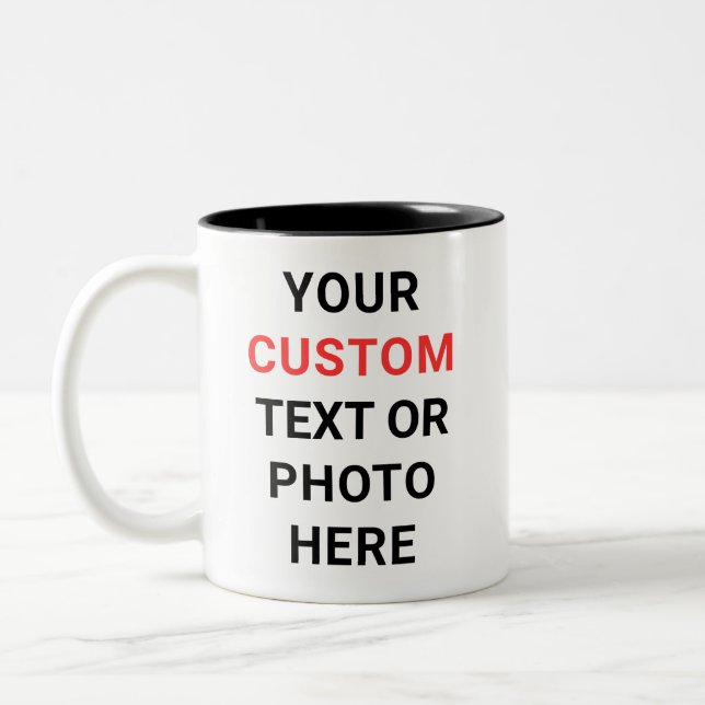 Custom Mug | Add Text, Photo, Logo or Design Here  Två-Tonad Mugg (Vänster)