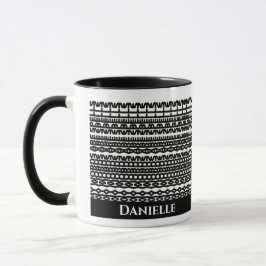 Custom Mug with Hidden Text in Geometric Pattern Mugg