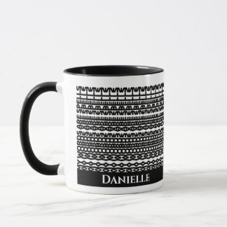 Custom Mug with Hidden Text in Geometric Pattern Mugg