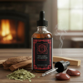 Custom Muladhara Root Chakra Essential Oil Label Vinetikett