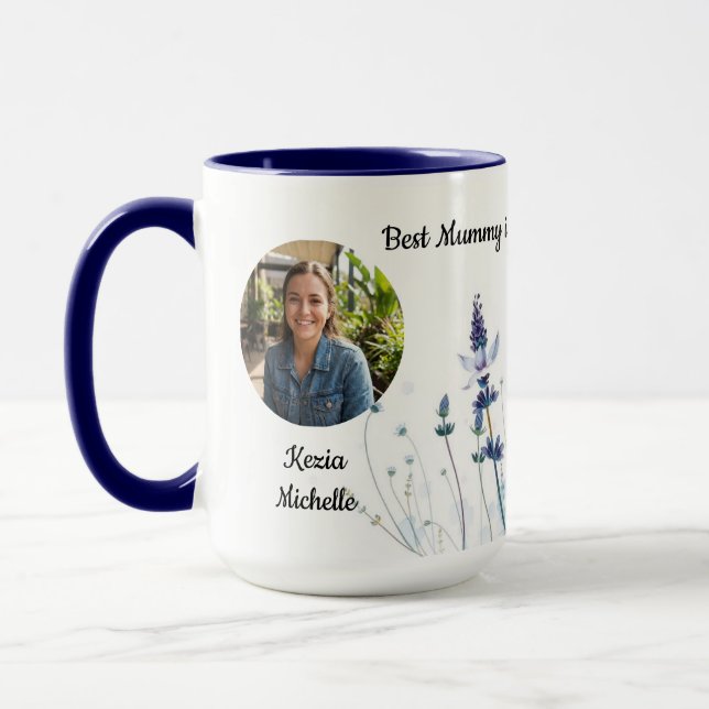Custom Mummy’s Wildflowers Garden Mother’s Day Mugg (Vänster)