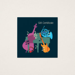 Custom Music Lessons Gift Certificate Fyrkantigt Visitkort