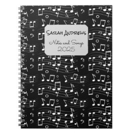 Custom Music Notes Pattern Anteckningsbok