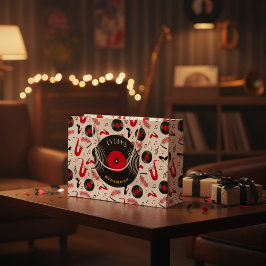 Custom Music Theme Birthday Large Paper Bag