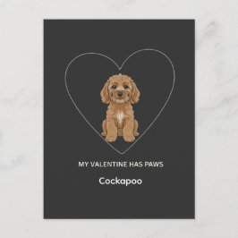 Custom My Valentine Has Paws Cockapoo Dog Lover Vykort
