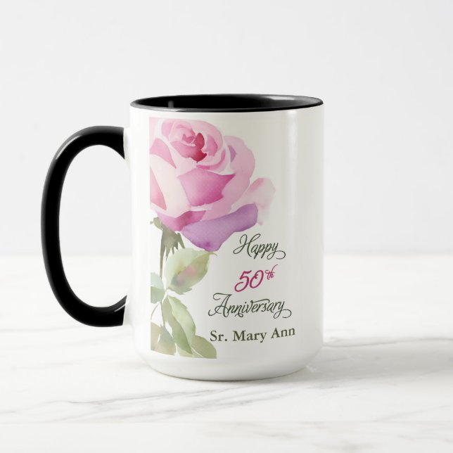 Custom Name 50th Anniversary Catholic Jubilee Nun Mugg (Vänster)