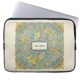 Custom Name Aesthetic Zentangle Laptop Bag Laptop Fodral