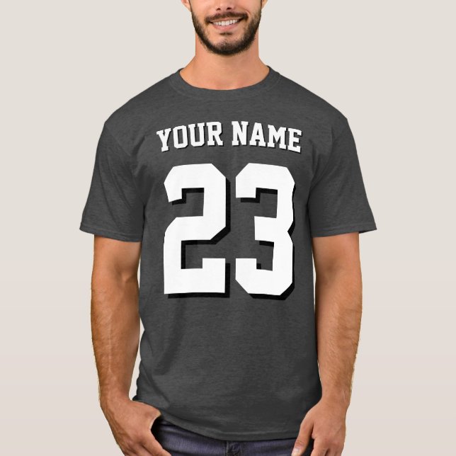 Custom Name and Number Jersey Sports T Shirt (Framsida)