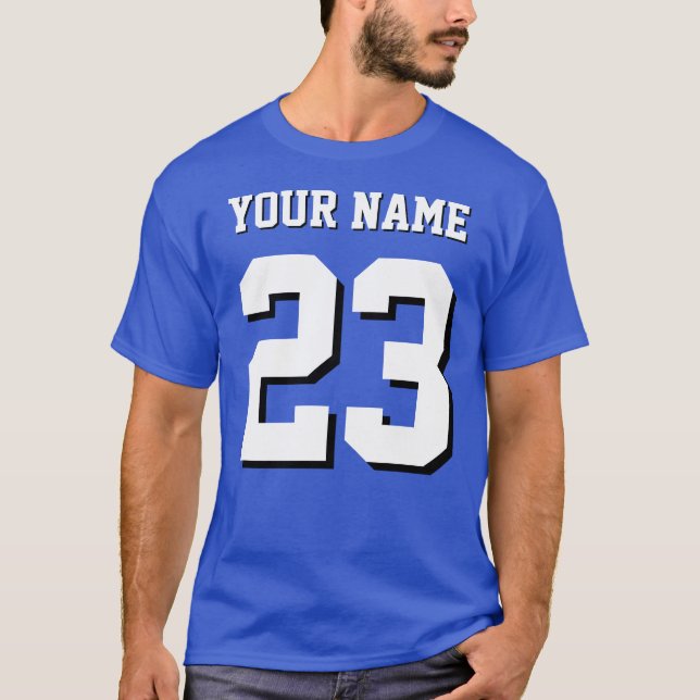 Custom Name and Number Jersey Sports T Shirt (Framsida)
