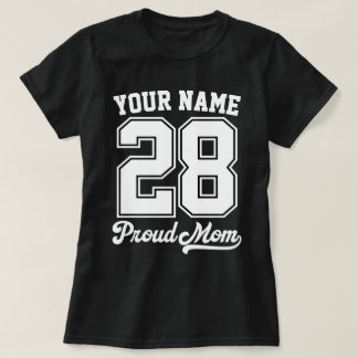 Custom Name and Number Shirt, Proud Mom T Shirt
