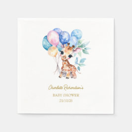 Custom Name Baby Giraffe Baby Shower Pappersservett
