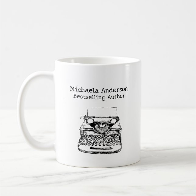 Custom Name Bestselling Author Writer Gift Kaffemugg (Vänster)
