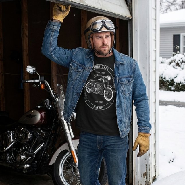 Custom Name Biker Dad Long Sleeve Gift T Shirt (Skapare uppladdad)