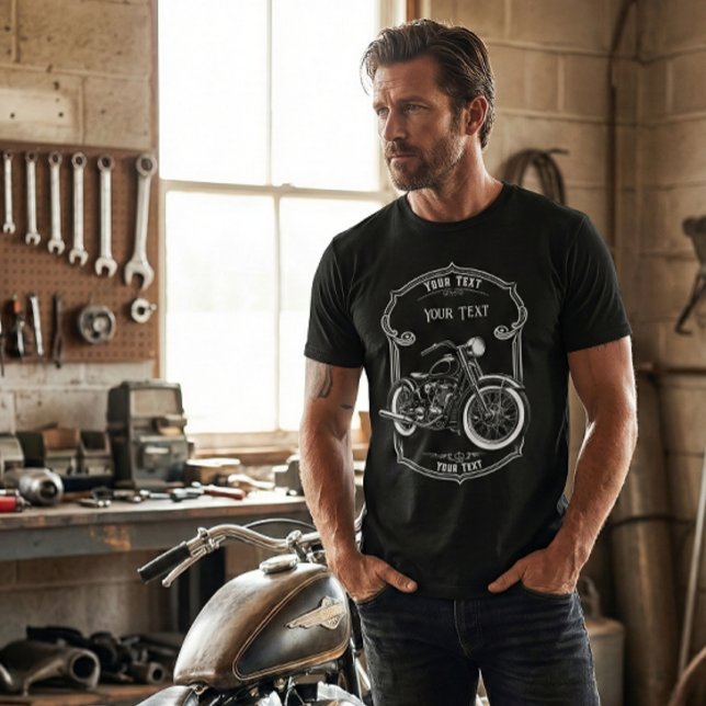 Custom Name Biker Dad Motorcycle Shirt T Shirt (Skapare uppladdad)