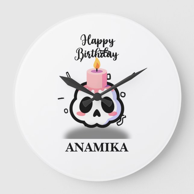 Custom Name Birthday Stor Klocka (Framsida)