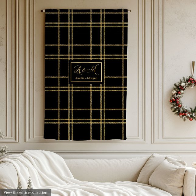 Custom Name Blanket Luxe Black Gold Anniversary Fleecefilt (Custom Name Blanket Luxe Black Gold Anniversary)
