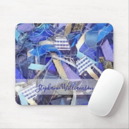 Custom Name Blue Abstract Maximalist Stripes  Musmatta