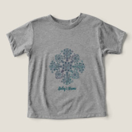  Custom Name  - Blue Hungarian Folk Floral  T Shirt