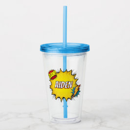 Custom Name Boys Superhero  Take Away Mugg