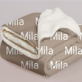 Custom Name Brown Cozy Blanket Gift for Her or Him