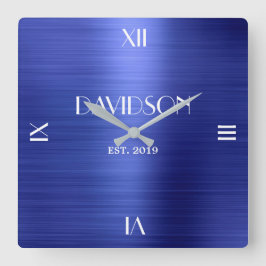 Custom Name Brushed Metal Personalized Acrylic Fyrkantig Klocka