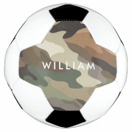 Custom Name Camouflage Pattern Soccer Ball