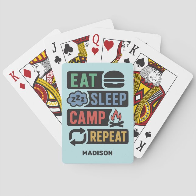 Custom Name Camping Casinokort (Baksidan)