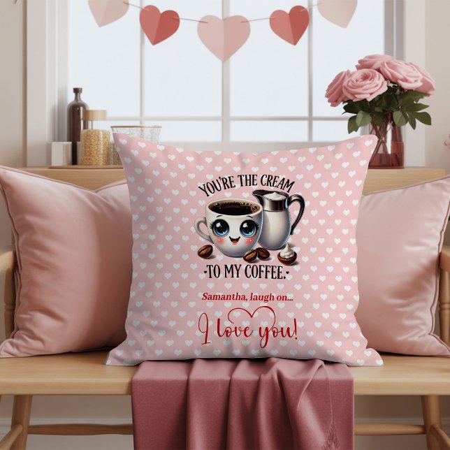 Custom Name Cartoon Fruit Funny Valentine Pillow Kudde (Custom Name Cartoon Fruit Funny Valentine Pillow

)
