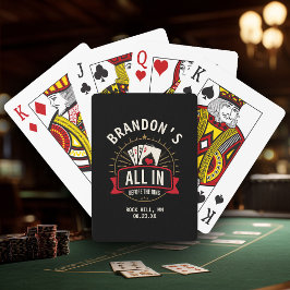 Custom Name Casino Bachelor Party Black Poker Casinokort