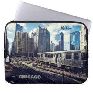Custom Name Chicago USA Laptop Fodral