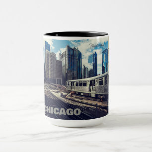 Custom Name Chicago USA Mugg