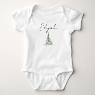 Custom Name Christmas Baby Romper 1st Xmas Elijah T Shirt