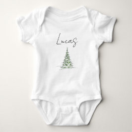 Custom Name Christmas Baby Romper 1st Xmas Lucas T Shirt