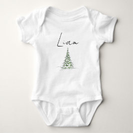 Custom Name Christmas Baby Romper First Xmas Liam  T Shirt