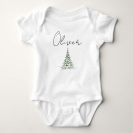 Custom Name Christmas Baby Romper First Xmas Oli T Shirt