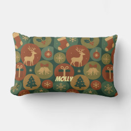 Custom Name Christmas Circles Lumbarkudde