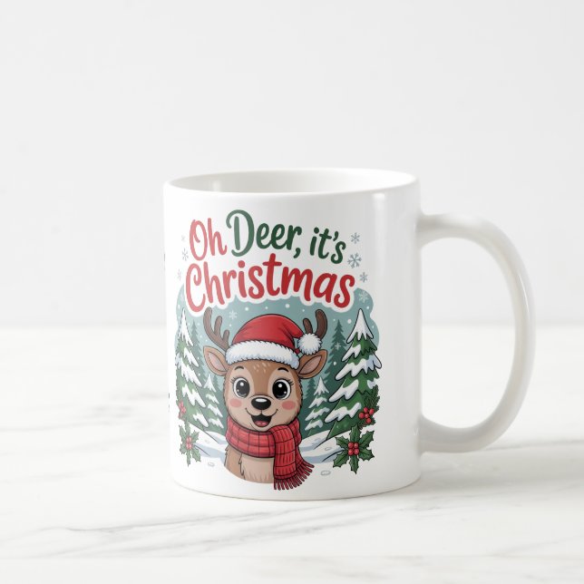 Custom name Christmas deer Kaffemugg (Höger)