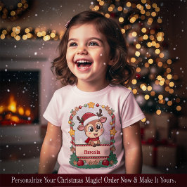 Custom Name Christmas Reindeer Toddler Shirt T