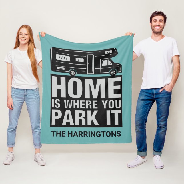 Custom name & color Camper Van Fleecefilt (På plats)