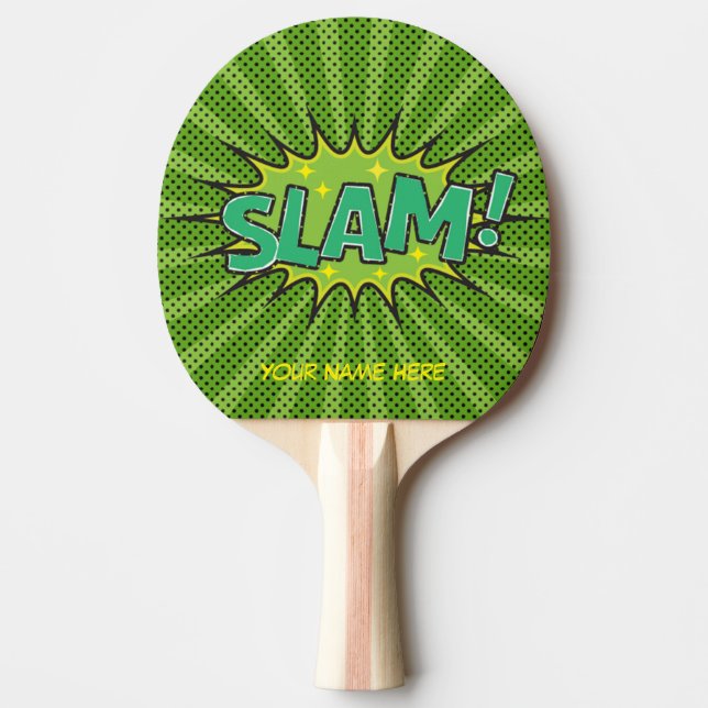 Custom Name Comic Slam Pong Paddle, Cartoon Pingisracket (Framsidan)