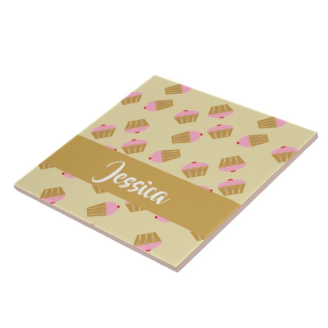 Custom name cupcakes pattern kakelplatta (Sidan)