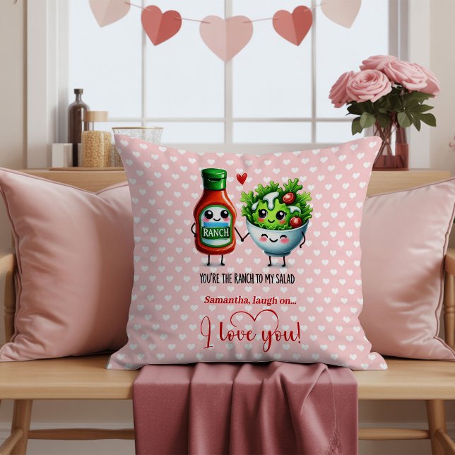 Custom Name Cute Food Funny Valentine Pillow Kudde (Custom Name Cute Food Funny Valentine Pillow

)