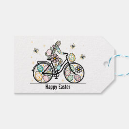 Custom Name Easter Bicycle Design Presentetikett