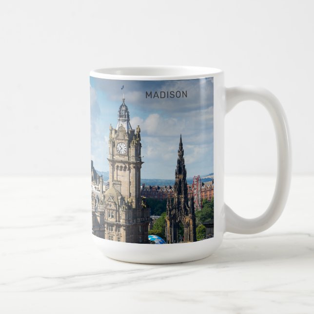 Custom Name Edinburgh Scotland Kaffemugg (Höger)