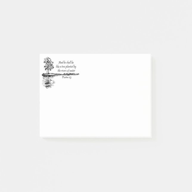 Custom Name Encouraging Scripture Psalm 1:3  Post-it Block (Framsida)