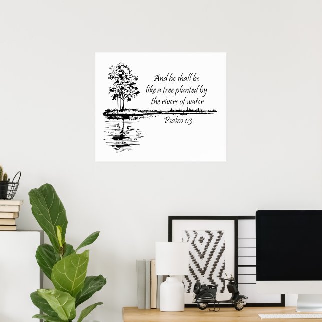 Custom Name Encouraging Scripture Psalm 1:3  Poster (Hemmakontoret)