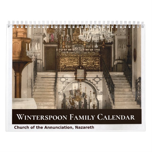 Custom Name Family Holy Land Bible  Kalender (Omslag)