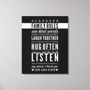 CUSTOM NAME FAMILY REGLER modern typografi fet sti Canvastryck