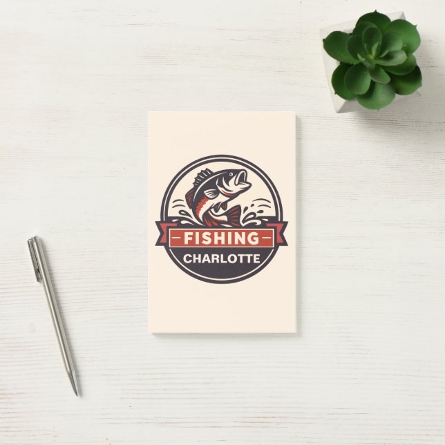 Custom Name Fishing Post-it Block (Kontor)