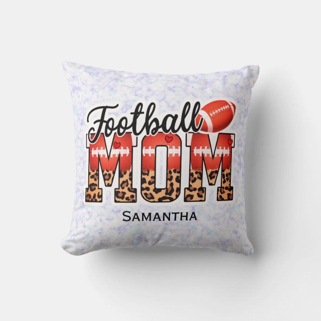 Custom Name Football Mom | Mother's Day Kudde (Framsida)